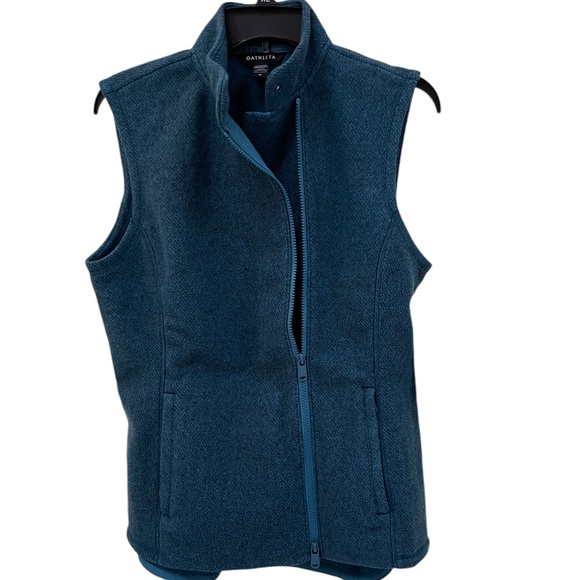 ATHLETA Stroll Fleece Moto Vest in Borealist Green (Teal) M NWT - Picture 6 of 14